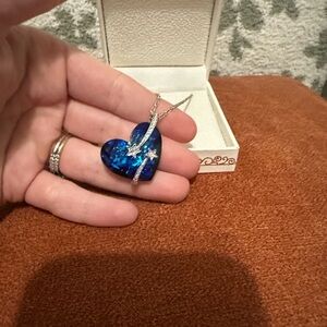 Blue Heart Pendant Necklace